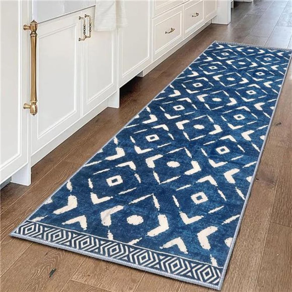 NEW Blue Boho Runner Rug Area Rug